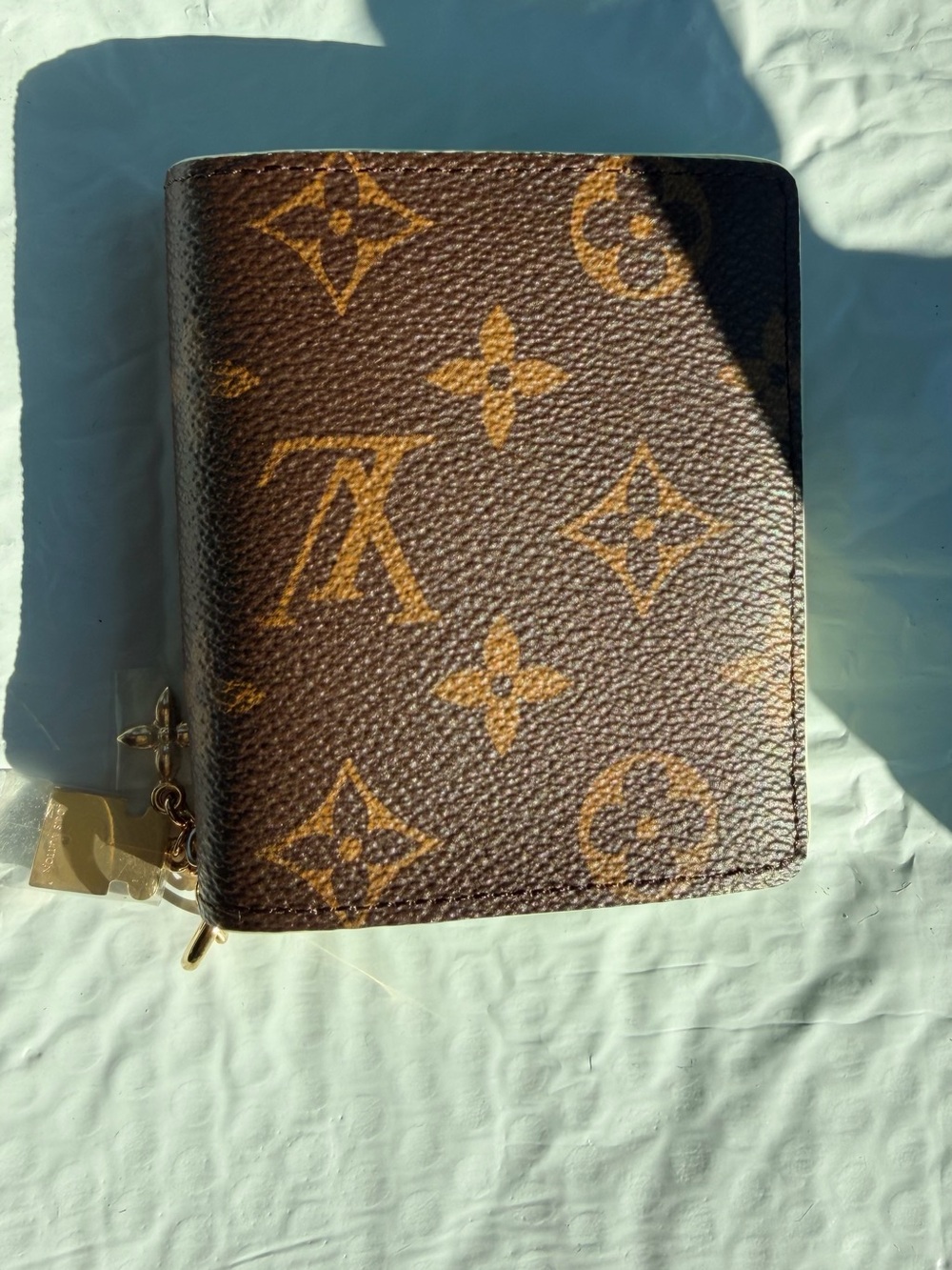 Louis Vuitton Monogram Zip Card Holder - Brown & Gold & Green interior